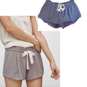 Aritzia Wilfred Montrouge purple shorts M elastic drawstring waistband pocket🔥